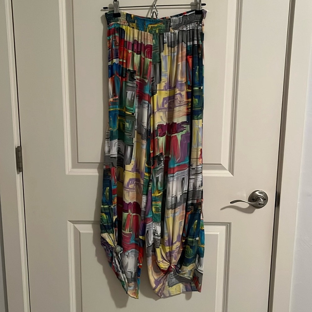 Jams World Bright & Colorful Brushstroke Print Pants